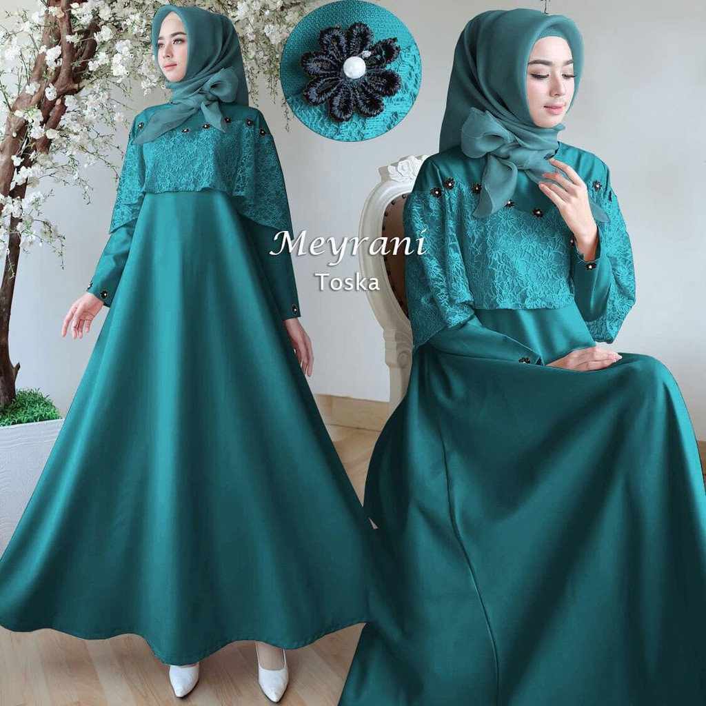 Model Baju Gamis Hijau Tosca