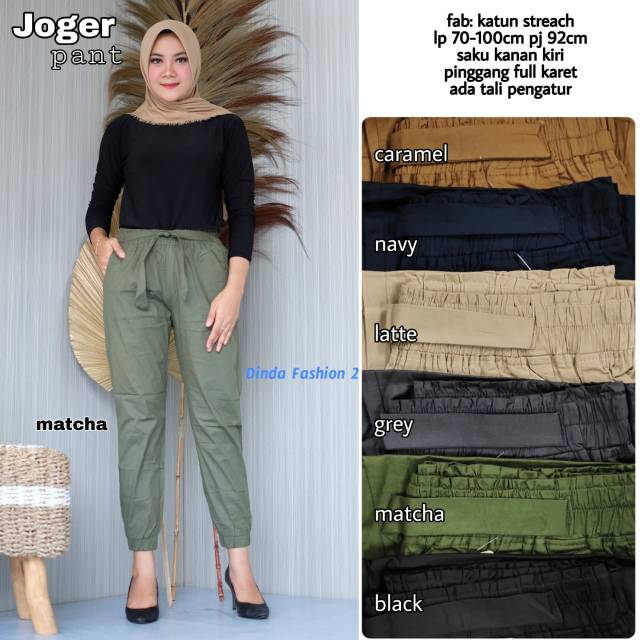 DB - JOGER PANTS KATUN ORI STRECTH JUMBO XXXL PINGGANG ADA TALI PENGATUR