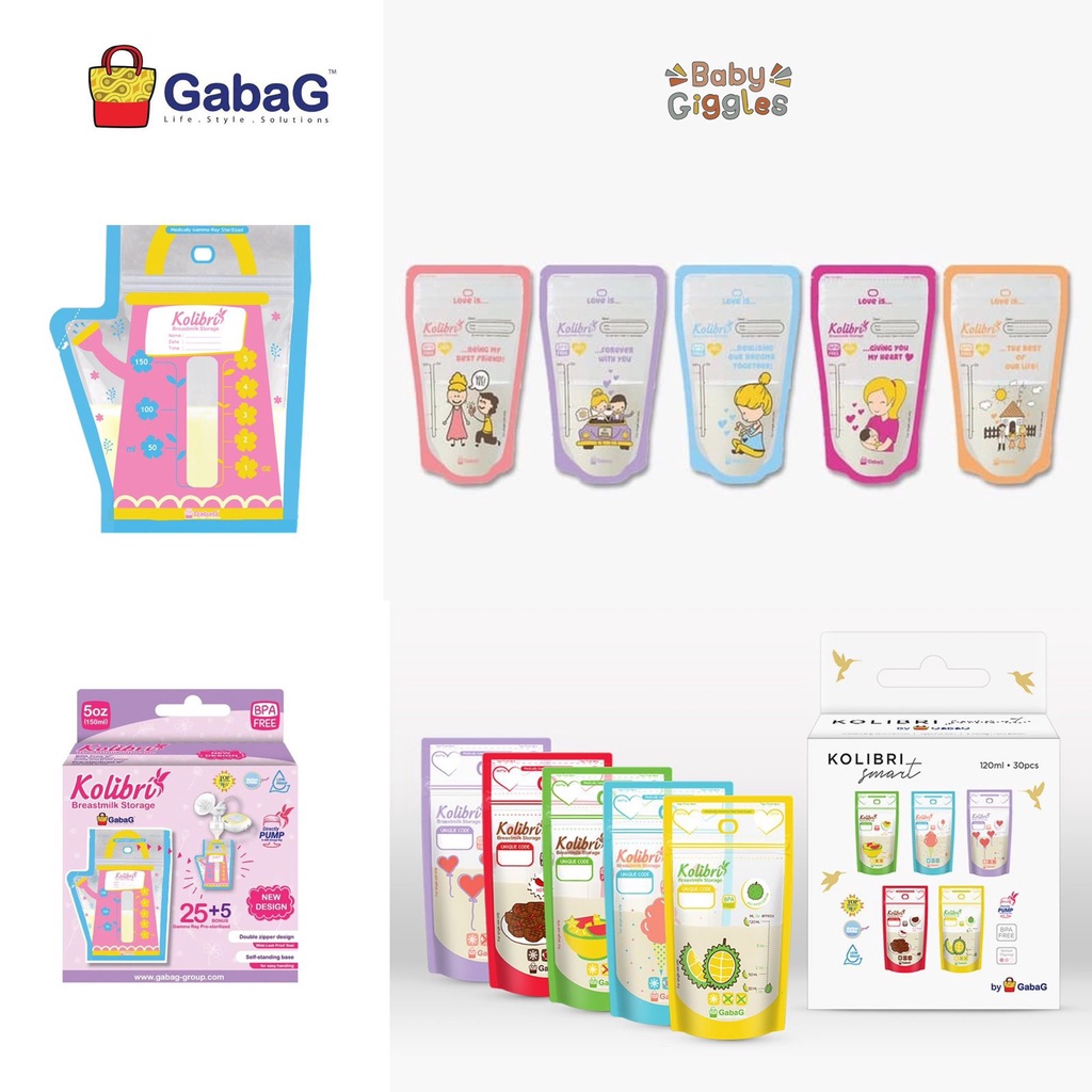 Gabag Kolibri Kantong ASI 100ml &amp; 120ml Love Story / Food Mix