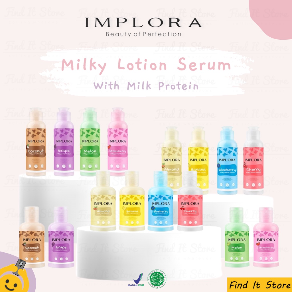 Implora Milky Lotion Serum 100ml 60ml Body Lotion Pelembab Body Serum Pencerah Tubuh BPOM Original