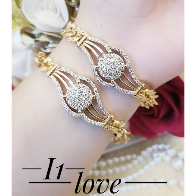 TERMURAH Set Perhiasan Lapis Emas Gelang Rantai 1 Pcs Cantik Xuping Gold XP0269 Titanium Terlaris