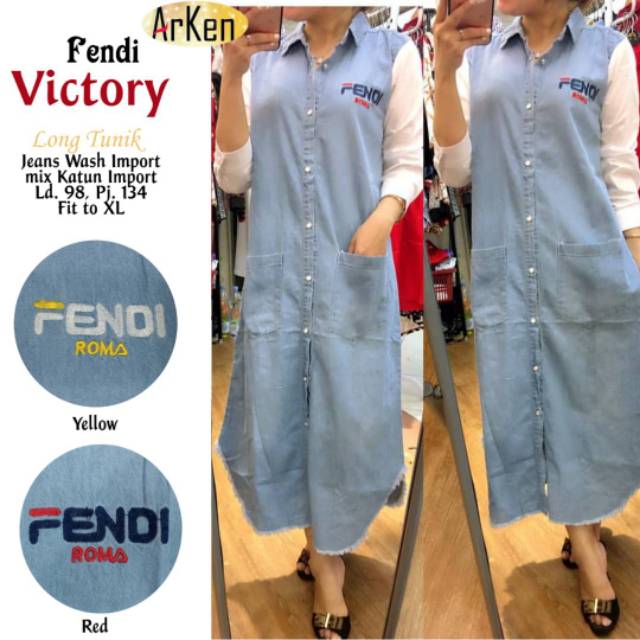 Long tunik Fendi Victory jeans wash import ld98 pj134