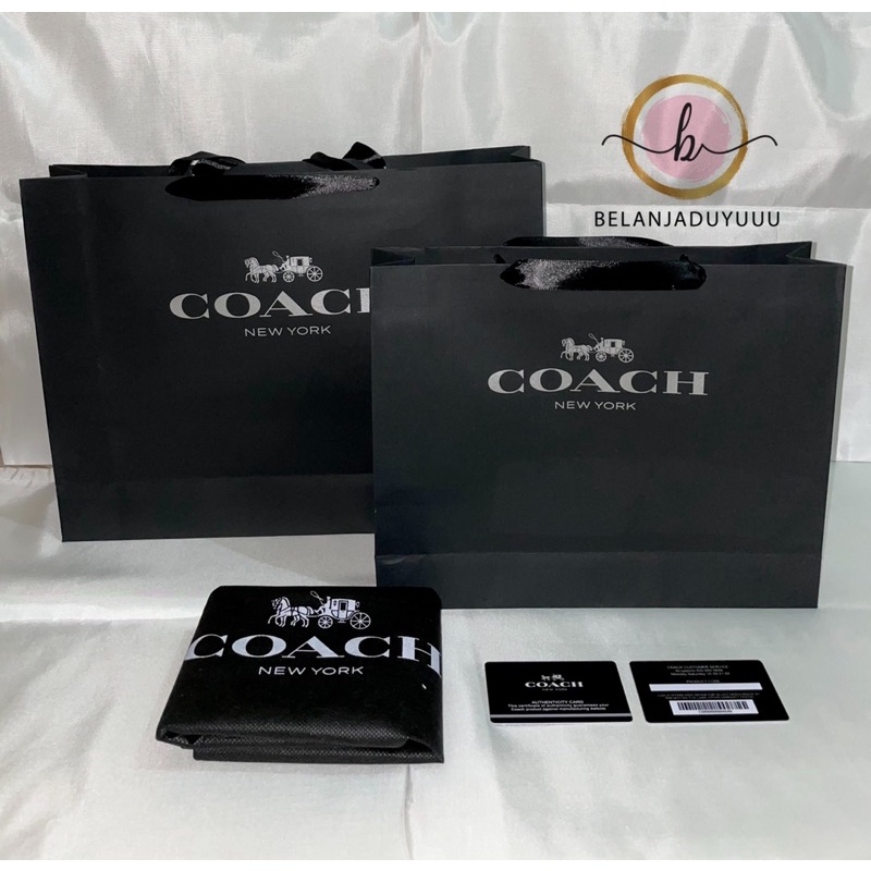 Paper Bag Coach Hitam Pembungkus Kado Tas Branded  (READY STOCK JKT )