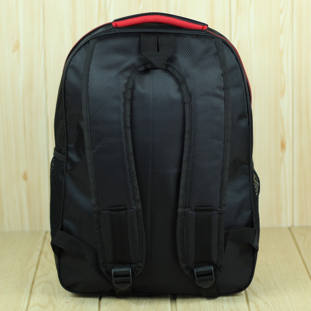 Tas Gendong Alfito Garis Hitam Merah Back Pack Laptop Pria Trendy Kece