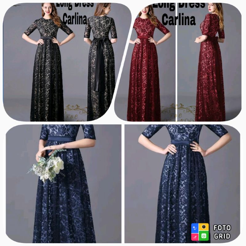 Long dress fe long dress carlina wanita remaja dewasa terbaru 2022 gaun dress kondangan untuk pesta 