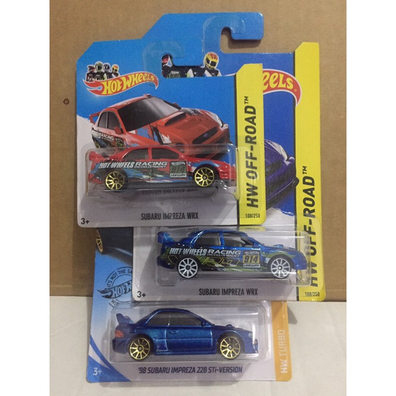 hotwheels subaru impreza wrx & 98 subaru sti set
