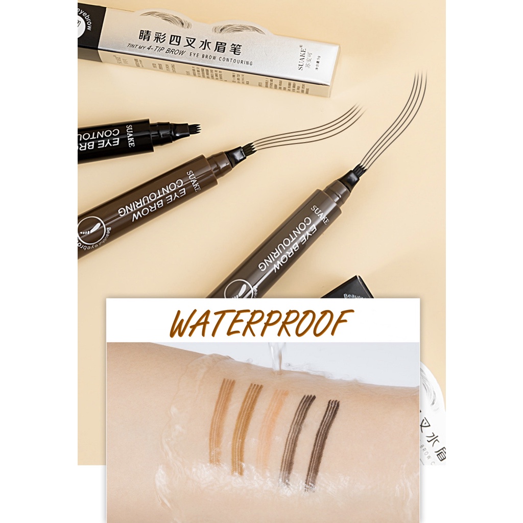 COCO MAMA 4 Tips Pensil Alis Long Lasting Anti Air Eyebrow Pencil Tarik Benang Eyebrow Waterproof Untuk Sulam Cetakan Alis