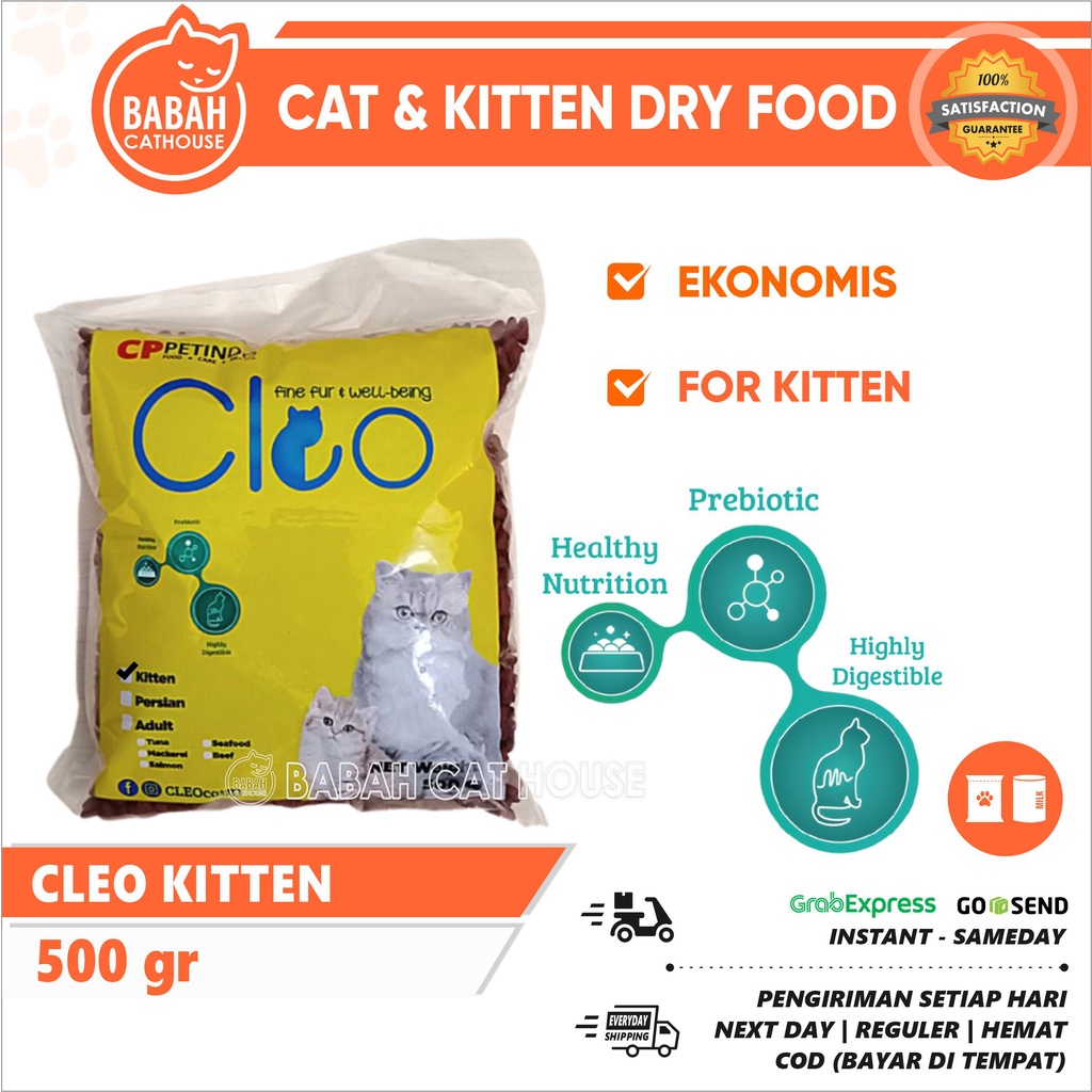 Jual CLEO KITTEN 500gr Cat Food Mengandung Omega 3 & 6 Makanan
