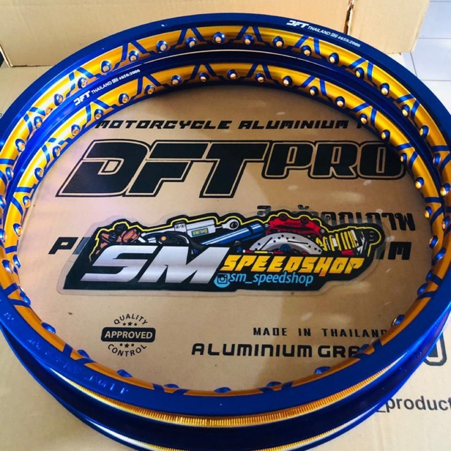 Velg DFT V line Thailand Blue gold , gold blue isi 2 biji