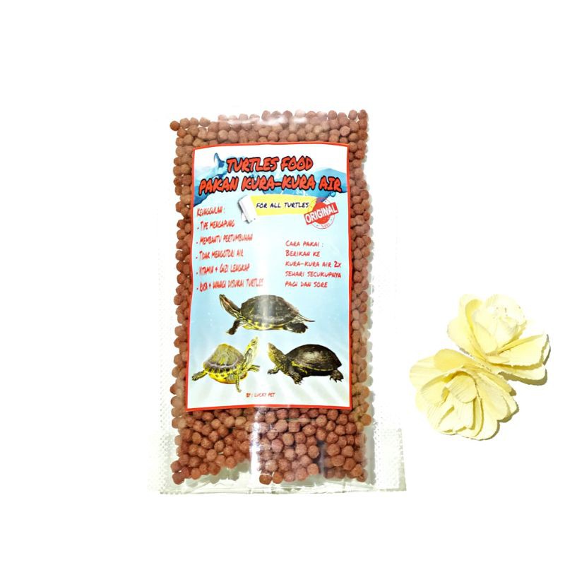 [75 GR] Makanan pelet pakan kura-kura air Brazil res dada merah turtle food reptil air pacman MERAH