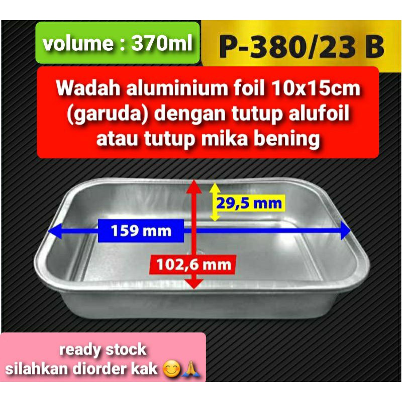 Wadah aluminium foil P-380 / loyang aluminium foil mentai / aluminium foil untuk schotel &amp; lasagna