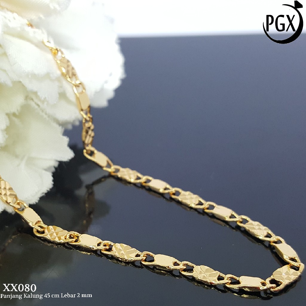 PGX Kalung Pria Wanita Xuping Perhiasan Lapis Emas Aksesoris Fashion Premium - XX080