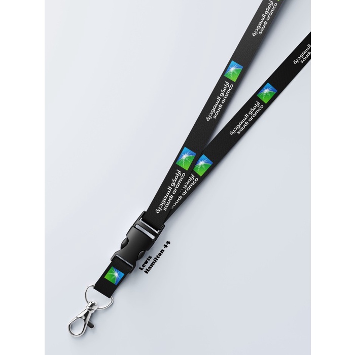 

Lanyard Logo Saudi Aramco Oil Dua Sisi Satuan Custom Bisa Request