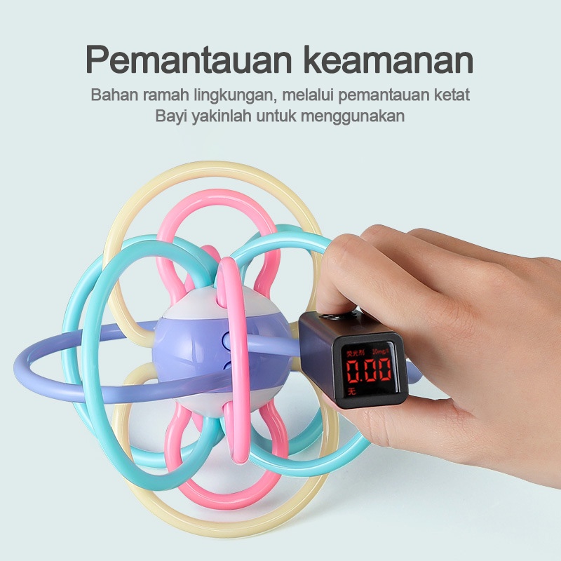 Mainan bayi Manhattan bola/Rattle teether bayi karet lembut L220