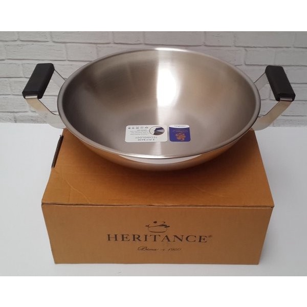 WAJAN BIMA 32 CM STAINLESS WOK HERITANCE CLASSIC BP120932B INOX 3 PLY