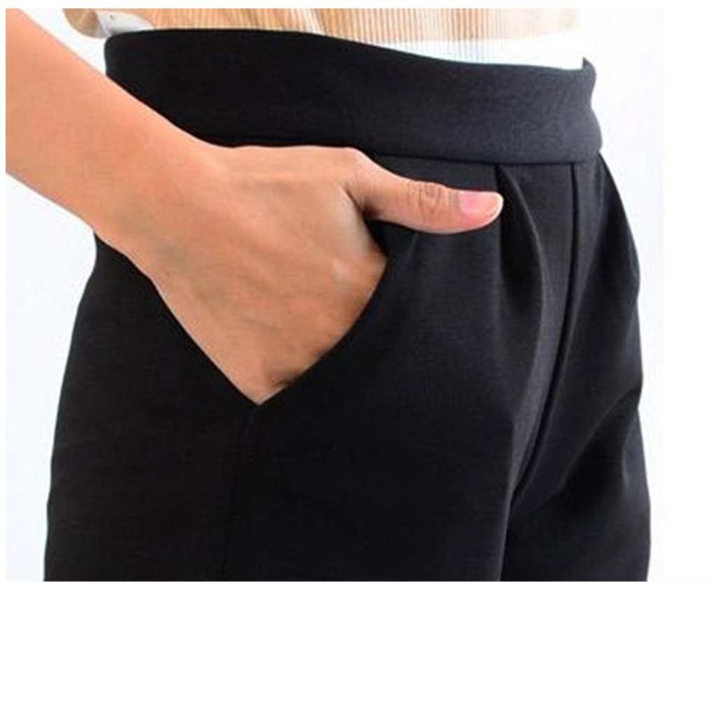 Morashop Celana Kulot Pendek Bahan Scuba, Celana Dewasa 7/8 Fit to XL-3