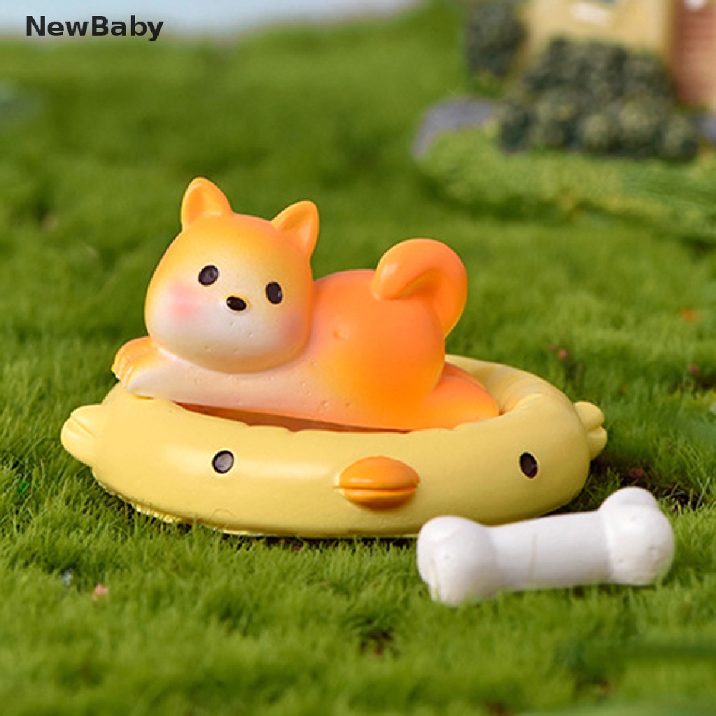 Newbaby 3PCS Miniatur Hewan Anjingkelinci Bahan Resin Untuk Dekorasi Taman Minifairy Garden