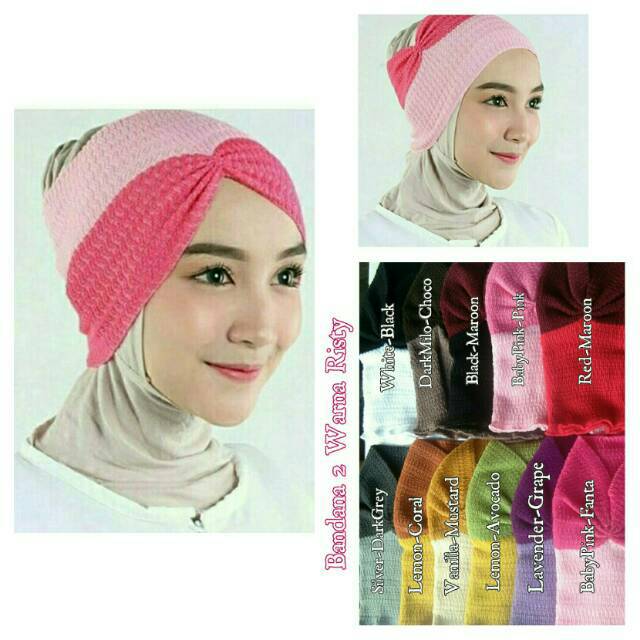 BANDANA RAJUT 2 WARNA SERUT  | Bandana Zigzag | Bandana Risty 2 Tone