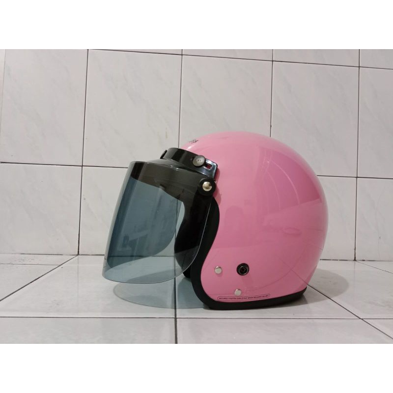 HELM CAKIL FULL FACE LIST CHROME CUSTUM FULL LEHER ORIGINAL SNI