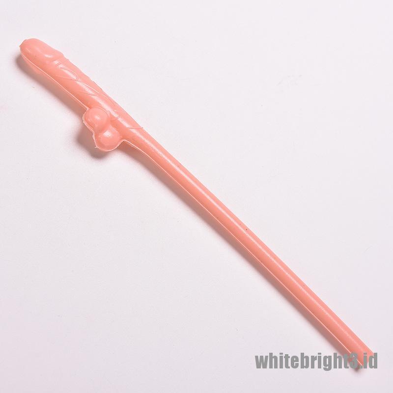 ❤WHITE3❤ 10pcs Hen Night Party Accessories Willy Drinking Penis Novelty Nude Straw