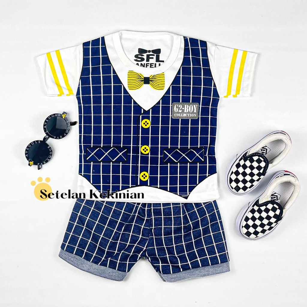 [SK] Setelan Anak Bayi Laki Laki 6 12 Bulan Set Pakaian Baby Baju Bayi Stelan Baby Murah Fashion Boy