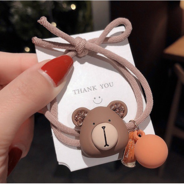 Ennwen IK118 Ikat Rambut Korea Cantik Beruang Bear Hair Band Aksesoris-4