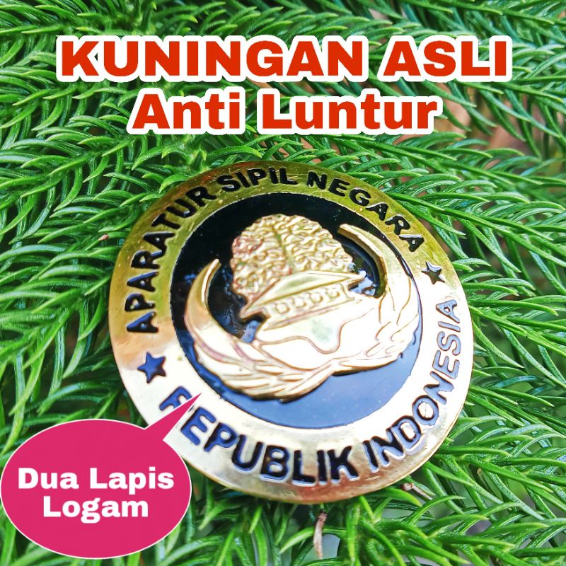 Pin Lencana Korpri ASN - APAPATUR SIPIL NEGARA  - KORPRI BULAT - TIMBUL - TUMPUK - DUA LAPIS - KUNINGAN ASLI - ANTI LUNTUR - PENITI &amp; DOUBLE MAGNET #Name Tag Indonesia