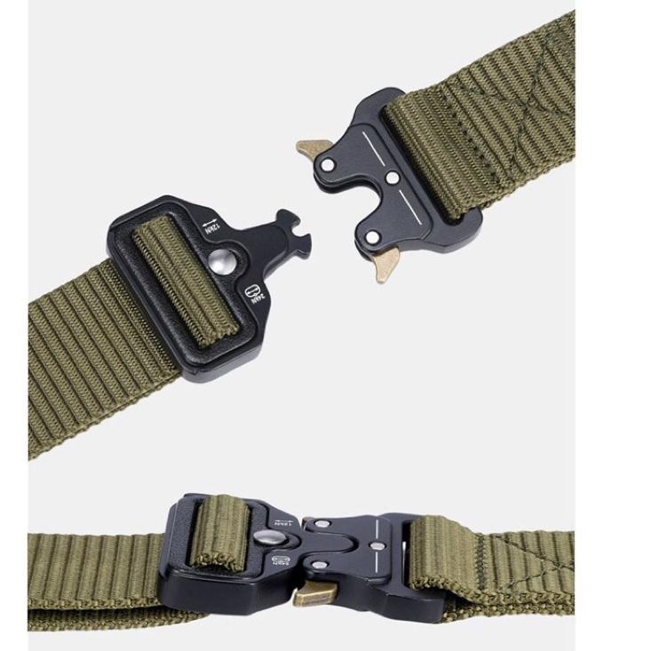 Harga Diskon ikat pinggang pria tactical bahan nylon double ring kepala besi bisa COD