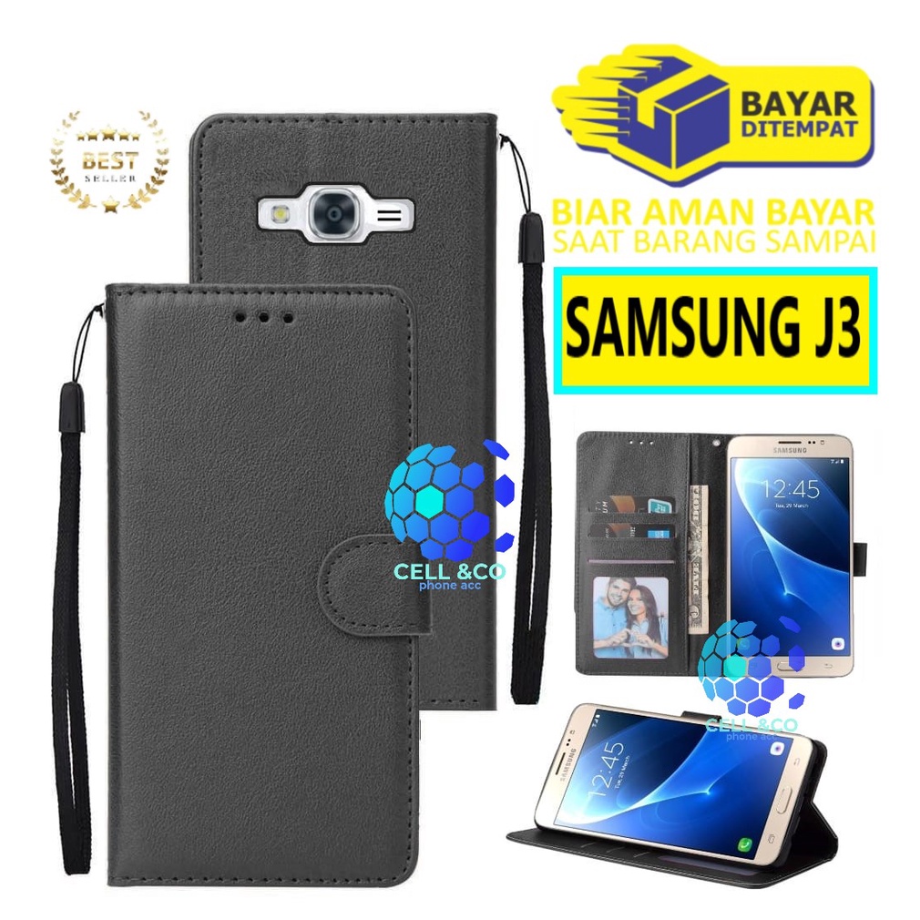 Flip cover SAMSUNG J3 Flip case buka tutup kesing hp casing flip case leather wallet