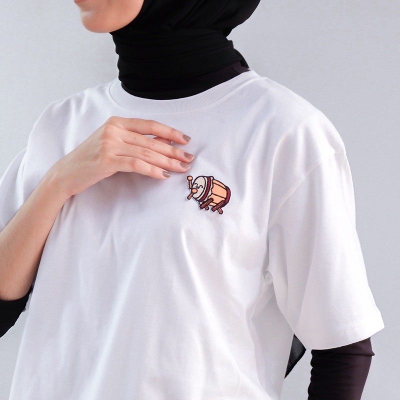 kaos gambar bedug / EID WHITE TEE