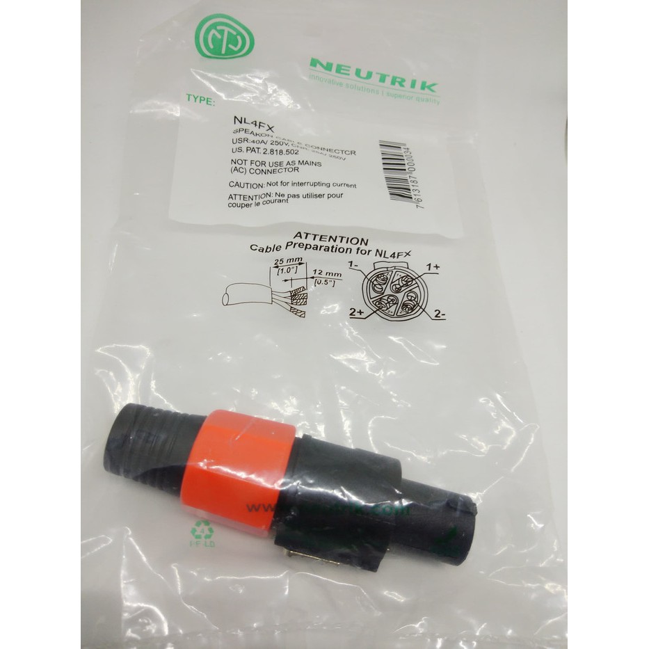 JACK SPEAKON NEUTRIK BUNTUT