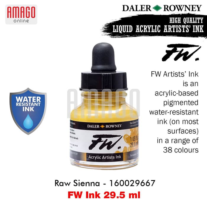 

DALER-ROWNEY - FW Ink 29.5 ml - Acrylic Artists Ink - Cat Akrilik - RAW SIENNA - 160029667