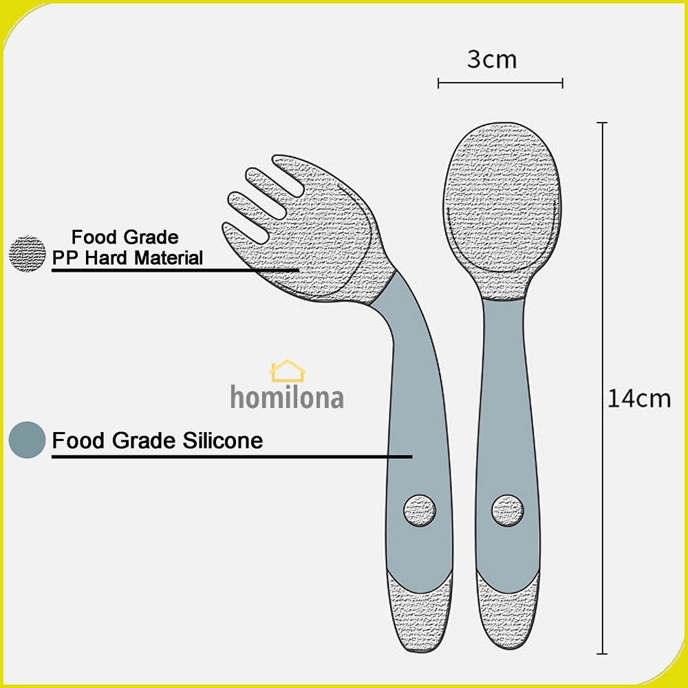 Sendok Garpu Bayi Silikon Soft Silicone Spoon - LOPE LP712 - Yellow