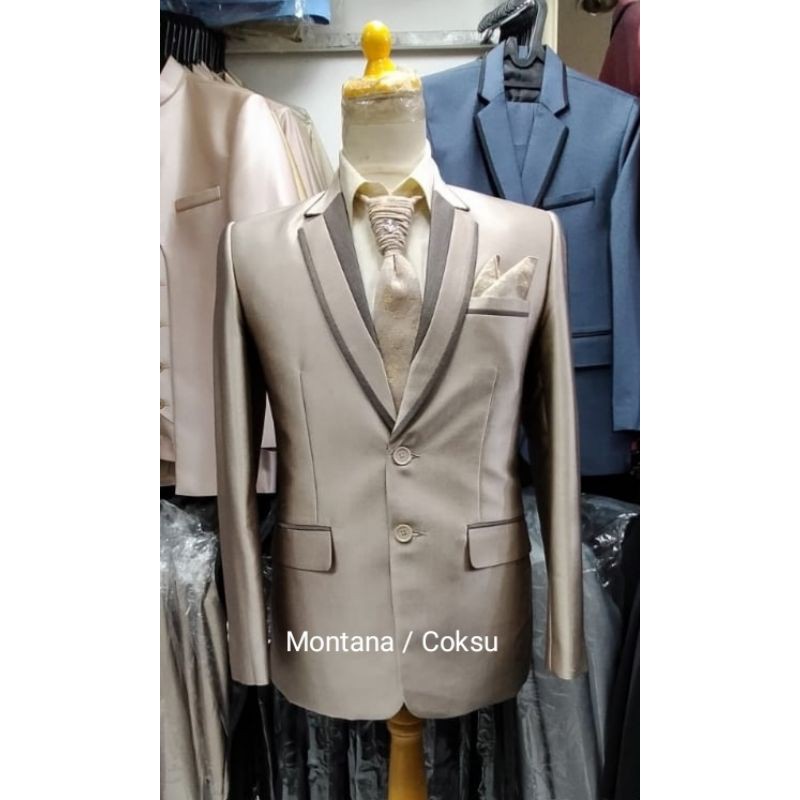 1 stel Pengantin semi woll  JAS dngn CELANANYA (size S M L XL XXL) jas formal Pria Jas wedding Jas murah Jas almamater jas manten jas akad nikah jas wedding jas pernikahan jas slim fit jas cod jas murah jas semi woll kilap