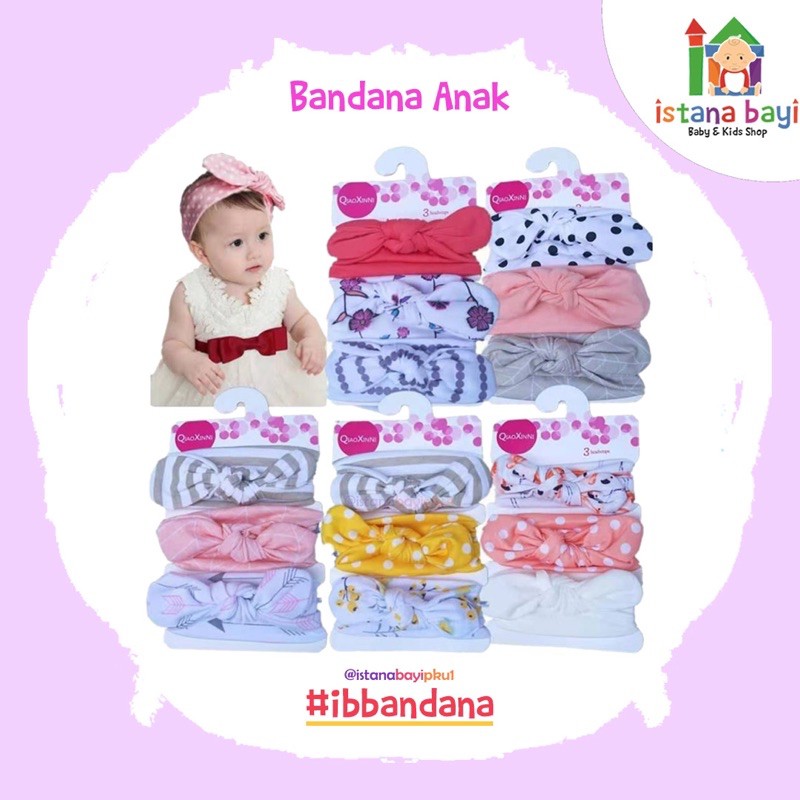 Carterlove Korean Headband isi 3 - Baby Headband/bandana bayi 4950-1