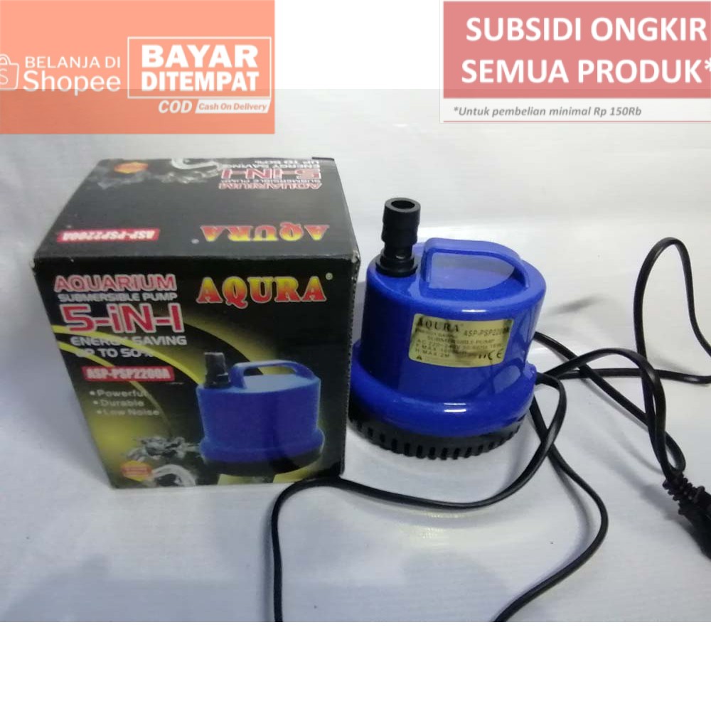 Pompa Air Celup Kolam Ikan Aquarium Aquascape  AQURA ASP PSP 2200 A 16 Watt 2 Meter 1600liter/Jam