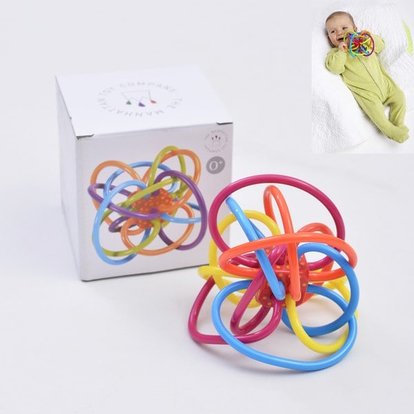 LID022 - MANHATTAN TOY Teether Bola Winkel Rattle Sensory Teether Size 0+Bln (Bunyi)