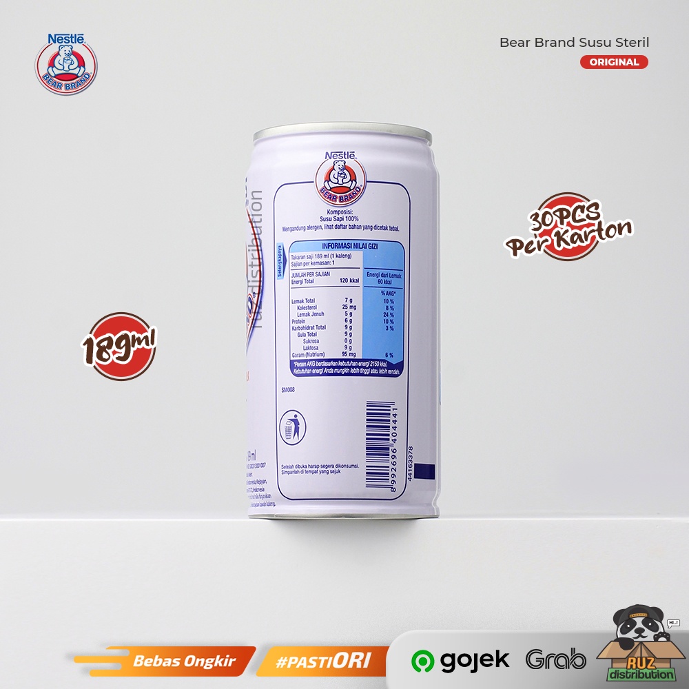 Bear Brand Susu Beruang 189ml 1 Karton 30Pcs - BearBrand 189 ml 1 Dus