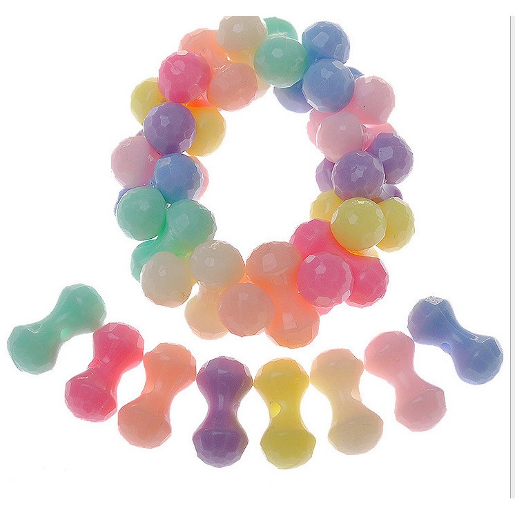 20pcs Manik-Manik Plastik Warna Campur Ukuran 7x14mm Untuk Bayi DIY