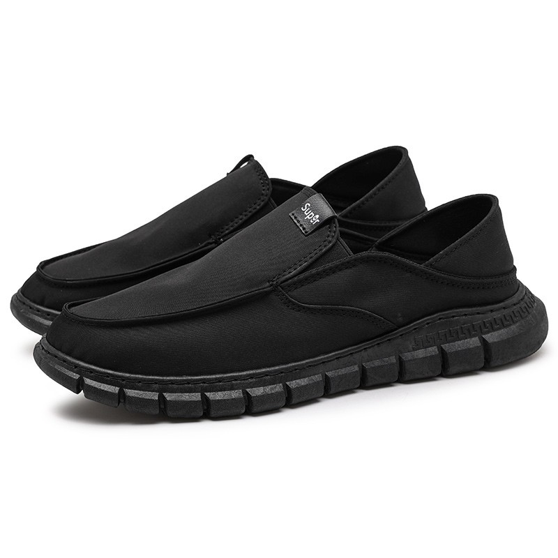 Highland Sepatu Pria Import Hitam Sepatu Slip on Jalan Pria Kasual Antislip Sepatu Olahraga Bisa Model Sandal Selop Santai MC108