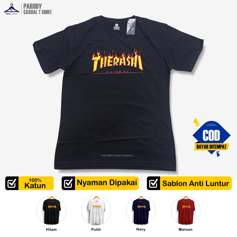 Kaos Kata Kata Plesetan Lucu Therashi T Shirt Pria Lengan Pendek Warna Hitam Asli Brand Lokal
