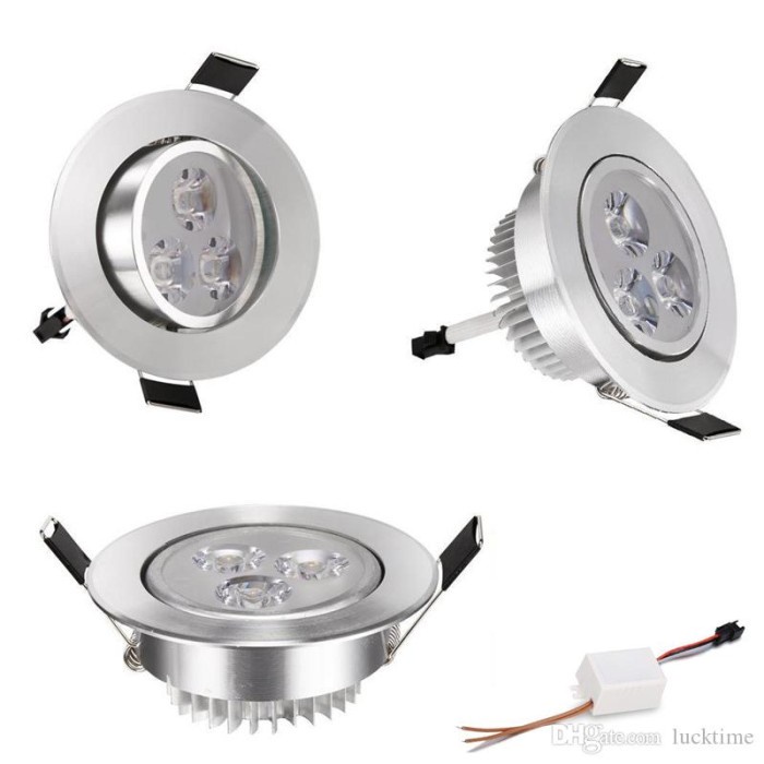 Lampu Downlight LED Spot Sorot 3W 3 Watt 3 Mata LED Lampu Kabinet Bar Dapur Etalase Plafon Frame Fleksibel Bisa Diarah Kan-