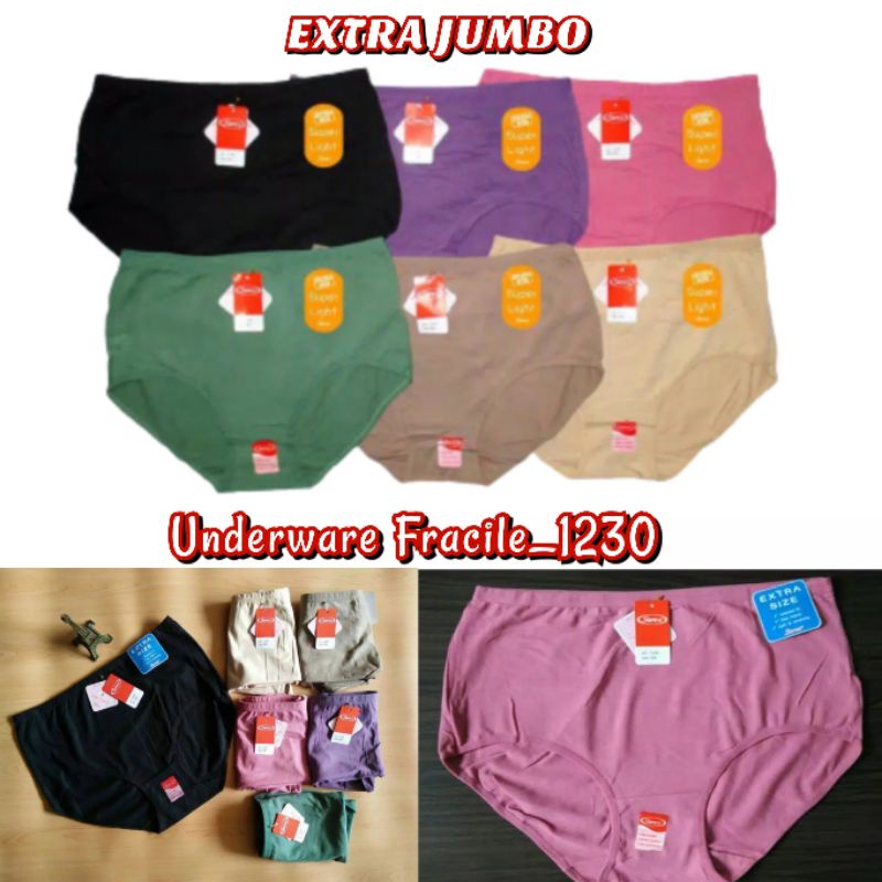 (JUMBO) (6PCS) 1/2 LUSIN CD SOREX 1249 || khusus jumbo || celana dalam wanita jumbo•FRACILE_1230