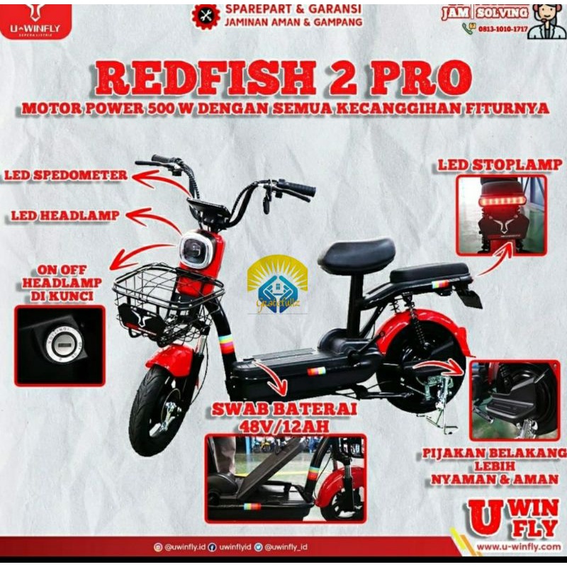 Sepeda listrik Uwinfly Redfish 2 Pro ( RF2 Pro) new