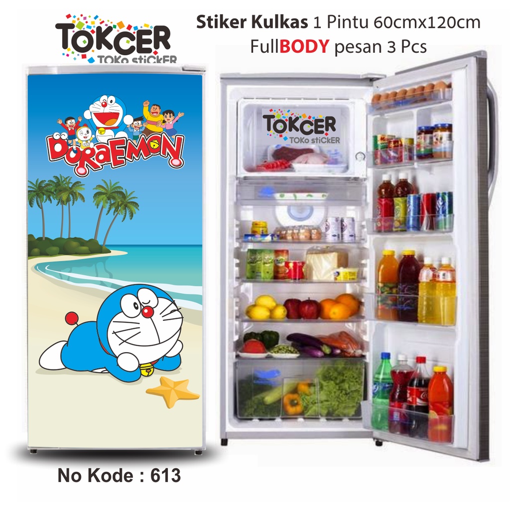 Stiker Kulkas 1 Pintu dan 2 Pintu DORAEMON