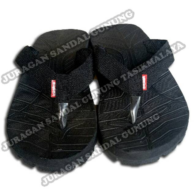 Sandal Gunung Dewasa Jepit Hitam Polos, Sendal Gunung Jepit Pria Wanita Unisex Adventure Outdoor