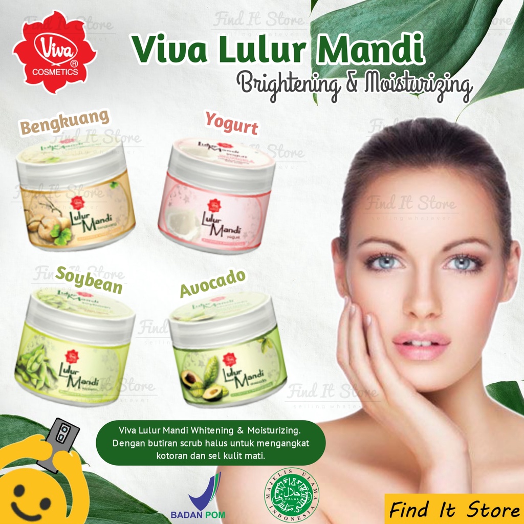 Viva Lulur Mandi Body Scrub | Soybean Avocado Papaya Yogurt | BPOM