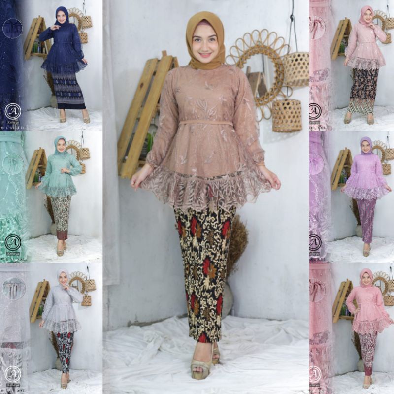 BLOUSE LESTY // BAHAN TILLE BORDIR MUTIARA // By Assyifa