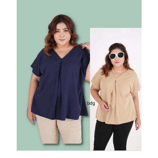 Atasan Blouse V Jumbo Simple Baju Atasan Wanita Simple Murah