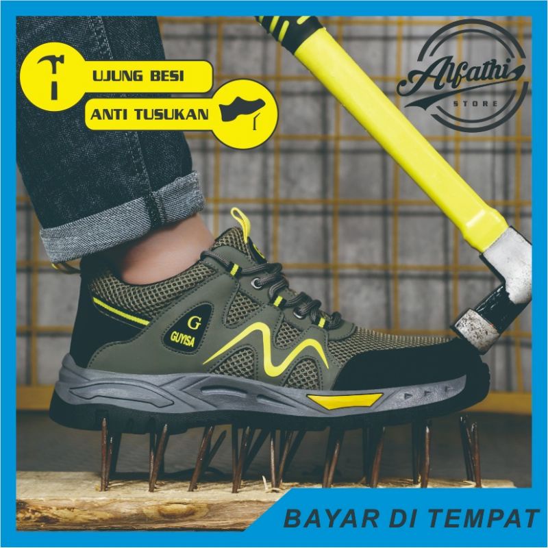 AlFathi Sepatu Safety Sneakers Sport New Guyisa Green Army